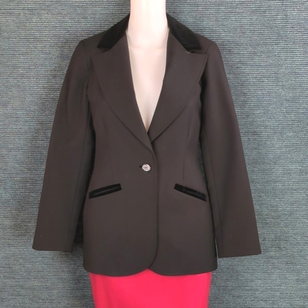 Vintage Three Flaggs Fitted Jacket With Velvet Collar - Picture 1 of 11